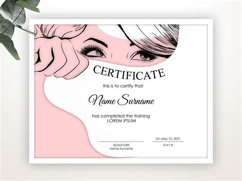 Certificate Of Completion Editable Certificate Template Beauty Course