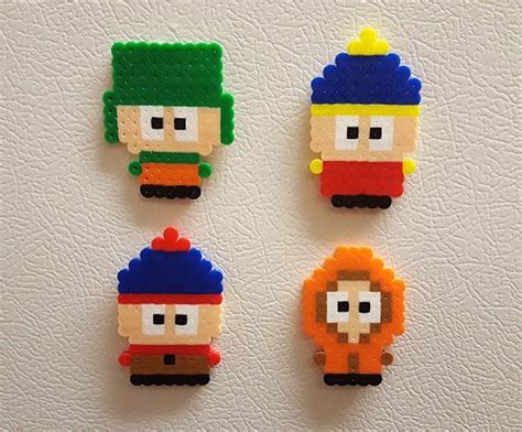 South Park Perler Beads Kenny Kyle Stan Cartman Cartoon Pixel