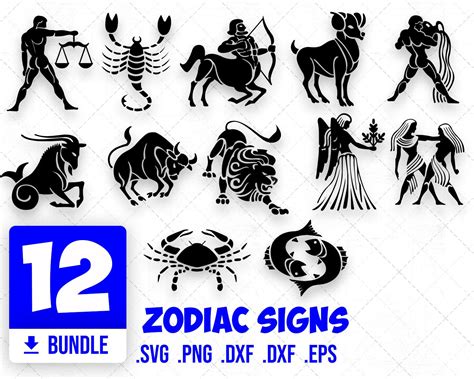 Horoscope Svg Silhouette Zodiac Signs Svg Cricut Vector Zodiac Sign