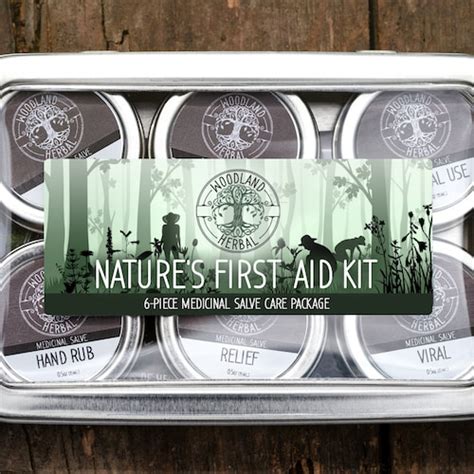 Natures First Aid Kit 6 Piece Medicinal Salve Care Etsy