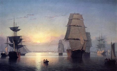 Boston Harbor At Sunset 1850 1855 Painting Fitz Hugh Lane Oil Paintings