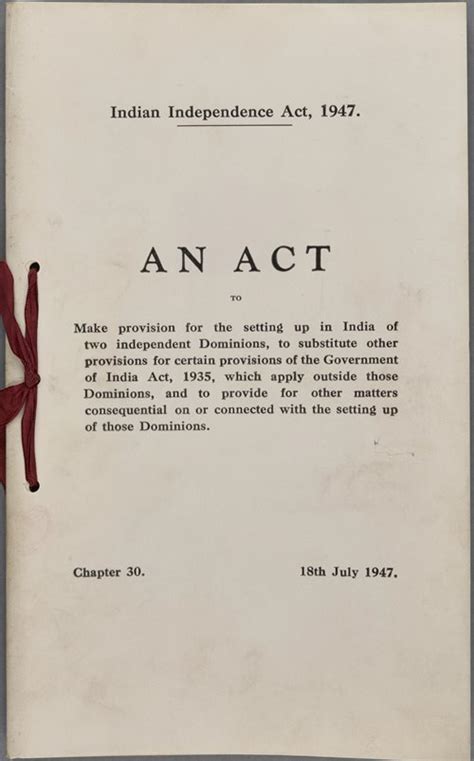 1947 Indian Independence Act Uk Parliament