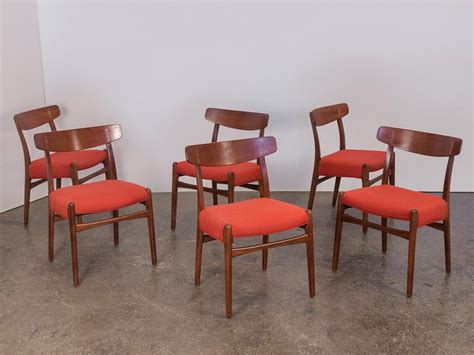 These dining chairs are designed by hans wegner in 1952. Set of Six Hans J. Wegner Ch-23 Dining Chairs for Carl ...