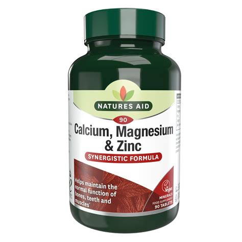 Natures Aid Calcium Magnesium Zinc Vegan From Natures Aid Uk