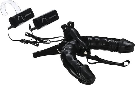 pipedream products fetish fantasy series vibrating double delight strap on black amazon ca