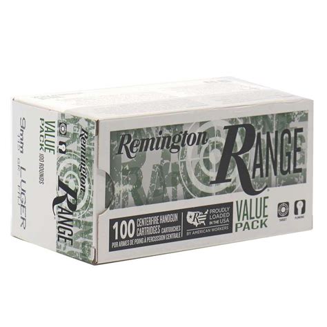 Remington Range 9mm Luger Ammo 115 Gr Fmj 100 Rounds Per Box Ammo Deals