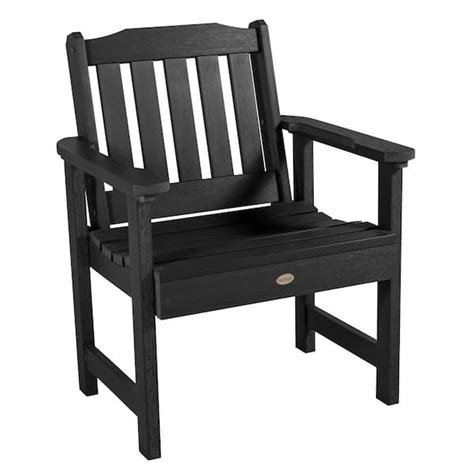 Highwood Lehigh Black Recycled Plastic Outdoor Garden Chair Ad Chgl1