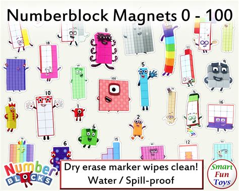 Magnetic Numberblocks Sets 0 10 11 19 20 100 Etsy