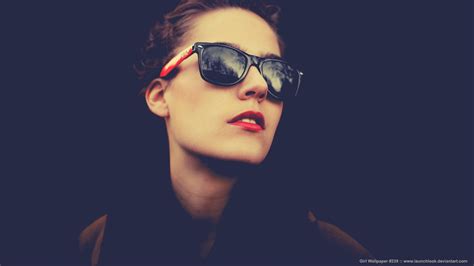 Wallpaper Menghadapi Model Potret Wanita Dengan Kacamata Kacamata Hitam Lipstik Merah