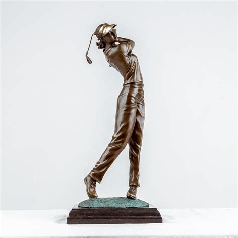 Female Golfer Bronze Sculpture Bronze Golf Player Statue Woman Golfer