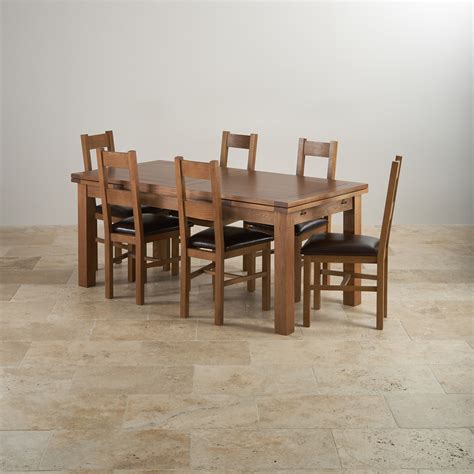 Fabric dining chair modern dining chair dining room chair. Rustic Oak Dining Set - 6ft Table with 6 Chairs