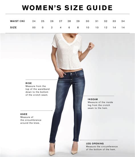 Womens Jeans Size Chart Conversion Sizing Guide Peacecommissionkdsg