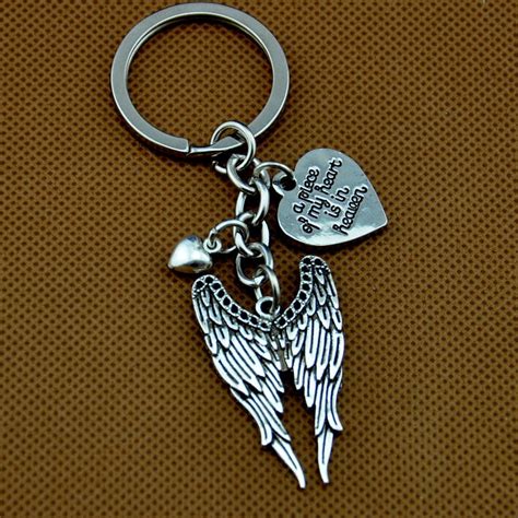 Angel Wing Keychain Memorial Key Chain A Piece Of My Heart Etsy