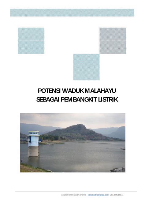 PDF Potensi Kelistrikan Waduk Malahayu DOKUMEN TIPS
