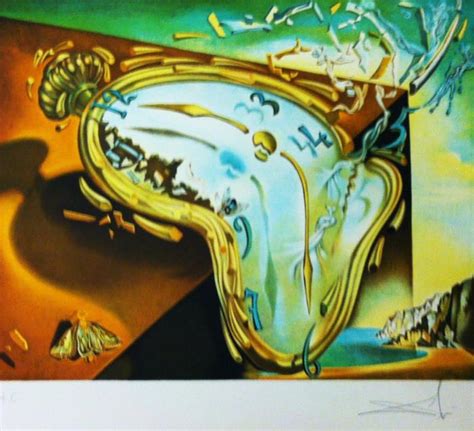 Original Signed Lithograph By Salvador Dali Melting Clock The Farkash