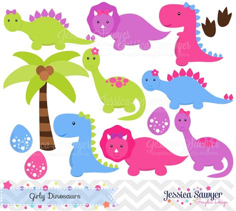 20for20 Girls Dinosaur Clipart Dinosaurs For Girls Dino Etsy Israel