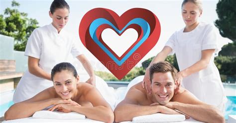 Masseurs Giving Massage To Happy Couple Stock Illustration Illustration Of Generated Full