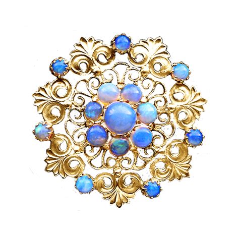 Art Nouveau Rainbow Moonstone Flower Gold Jewelry By Lilipilyspirit On