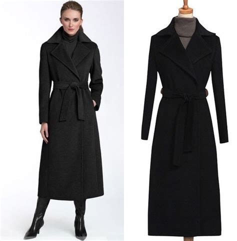 2018 Fashion Women Black Winter Trench Women Long Cashmere Coat Plus