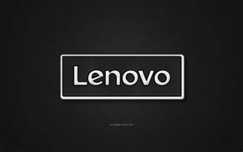 Download Wallpapers Lenovo Leather Logo Black Leather