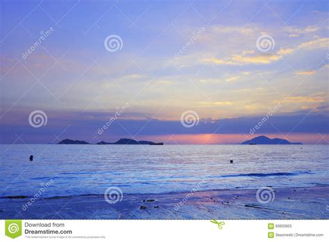 Beautiful Golden Sunset At Lung Kwu Tan Stock Image Image Of Sunset