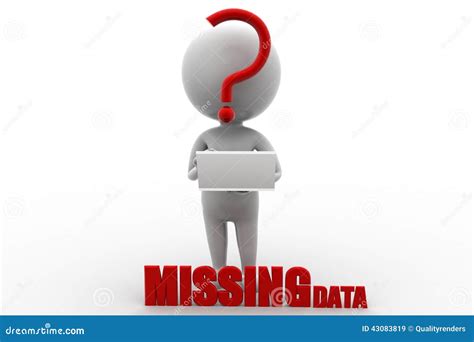 3d Man Missing Data Stock Illustration Image 43083819