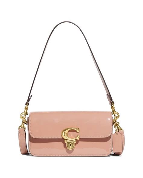 Coach Patent Leather Studio Baguette Bag In Pink Lyst