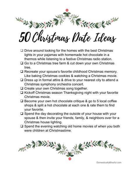 50 Christmas Date Ideas