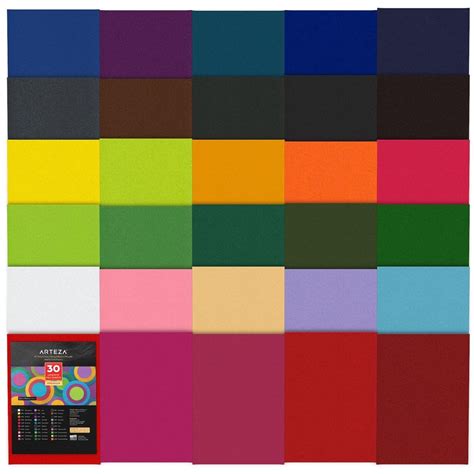 Adhesive Felt Fabric Assorted Colors Set Of 30 Arteza