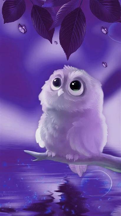 Owl Purple Owls Wallpapers Android Backgrounds Apus