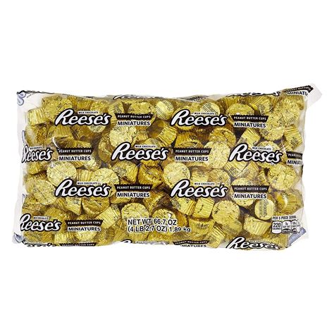 reese s miniatures gold foils milk chocolate peanut butter cups candy bulk 66 7 oz bulk bag