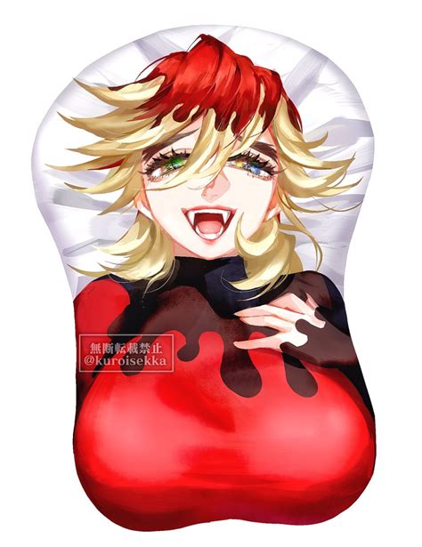 Rule 34 Big Breasts Blonde Hair Boob Mousepad Demon Girl Demon Slayer Douma Fangs Female