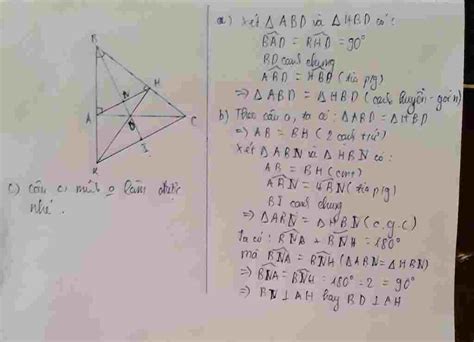 Toán Lớp Cho tam giác ABC vuông tại A Tia phân giác của góc ABC cắt AC tại D Từ D kẻ vuông