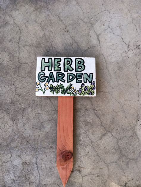 Herb Garden Sign Herb Garden Marker Herbal Gardening Stake Etsy Israel