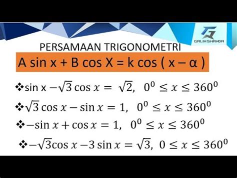 Soal Persamaan Trigonometri Bentuk Acos X Bsin X C Beinyu Com
