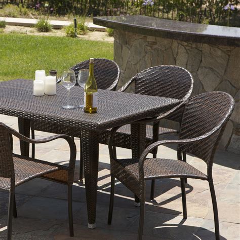Livingston 7 Piece Wicker Outdoor Dining Set Great Deal Furniture