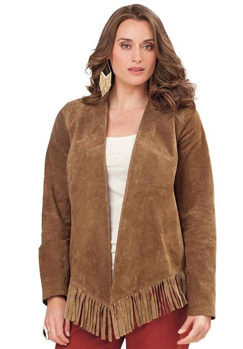 Suede Jacket With Fringe Casual Jackets And Blazers Jessica London