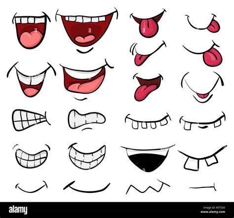 Cartoon Mouth Set Vector Symbol Icon Design Beautiful Illustration