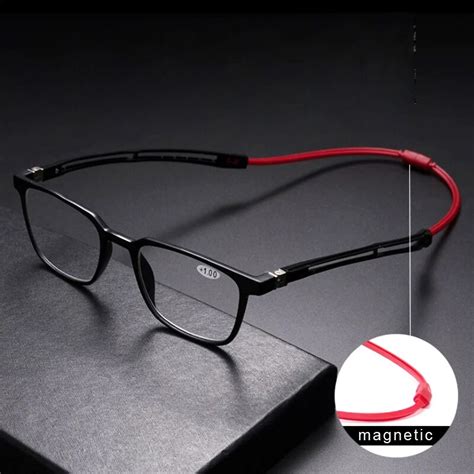 Tr90 Readers Reading Glasses Men Magnet Portable Diopter Hanging Neck 10 15 20 25 30 35