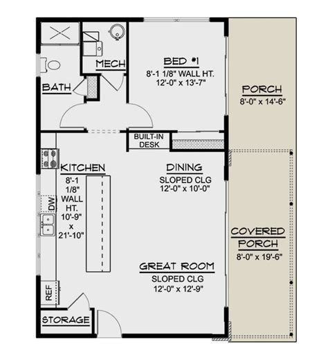 Modern Plan 962 Square Feet 1 Bedroom 1 Bathroom 5032 00179