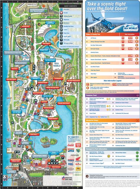 The gold coast encompases the area from the border of new south wales almost up to brisbane. Gold Coast Sea World Park map