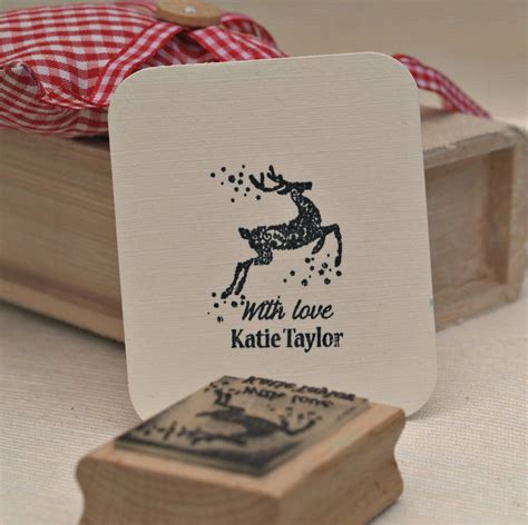 Christmas Reindeer Personalised Rubber Stamp By Pretty Rubber Stamps Notonthehighstreet Com