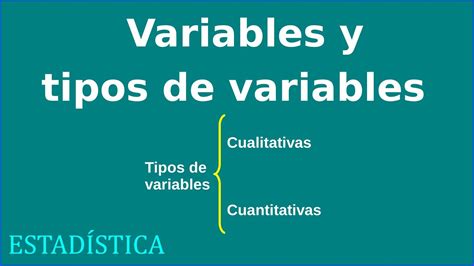 Variables Y Tipos De Variables Estadística Youtube