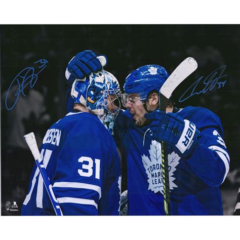 Autographed Toronto Maple Leafs Frederik Andersen And Auston Matthews