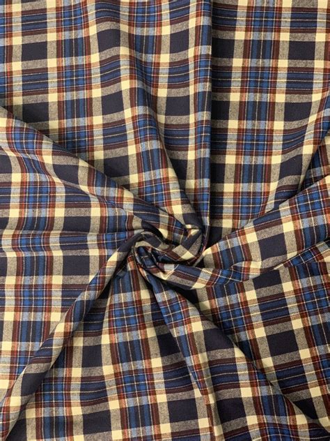 Heavy Flannel 100 Cotton Fabric Plaid Natural And Organic Etsy
