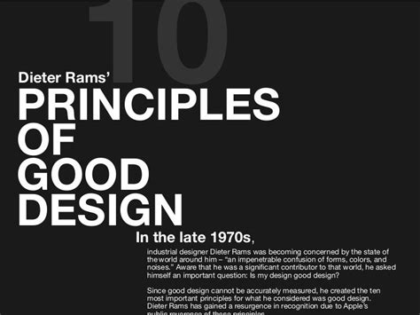 What Are Dieter Rams 10 Principles Of Design Design Talk