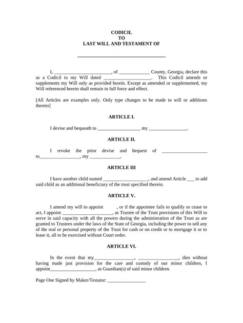 Free Codicil Form Ontario Canada Fill Out And Sign Online Dochub
