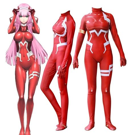Anime 3D Women DARLING In The FRANXX 02 Zero Two Cosplay Costume Zentai
