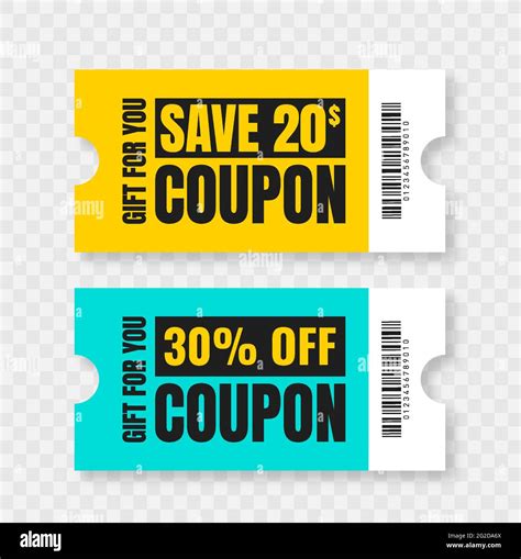 Vector Coupon Discount Isolated T Voucher For Business Set Of