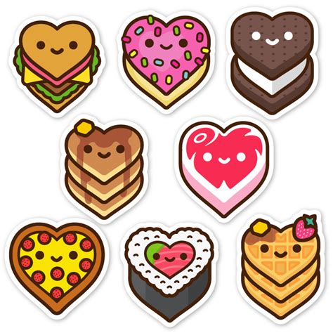 Yummy Luv Sticker Pack In 2020 Cute Food Drawings Cute Kawaii